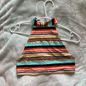 Stripped triangle Swim Top S